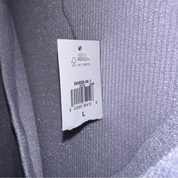 NWT GAP Metallic Purple Lotus Ribbed 1/2 Short sleeve Henley Top Popover size L - Picture 6 of 8